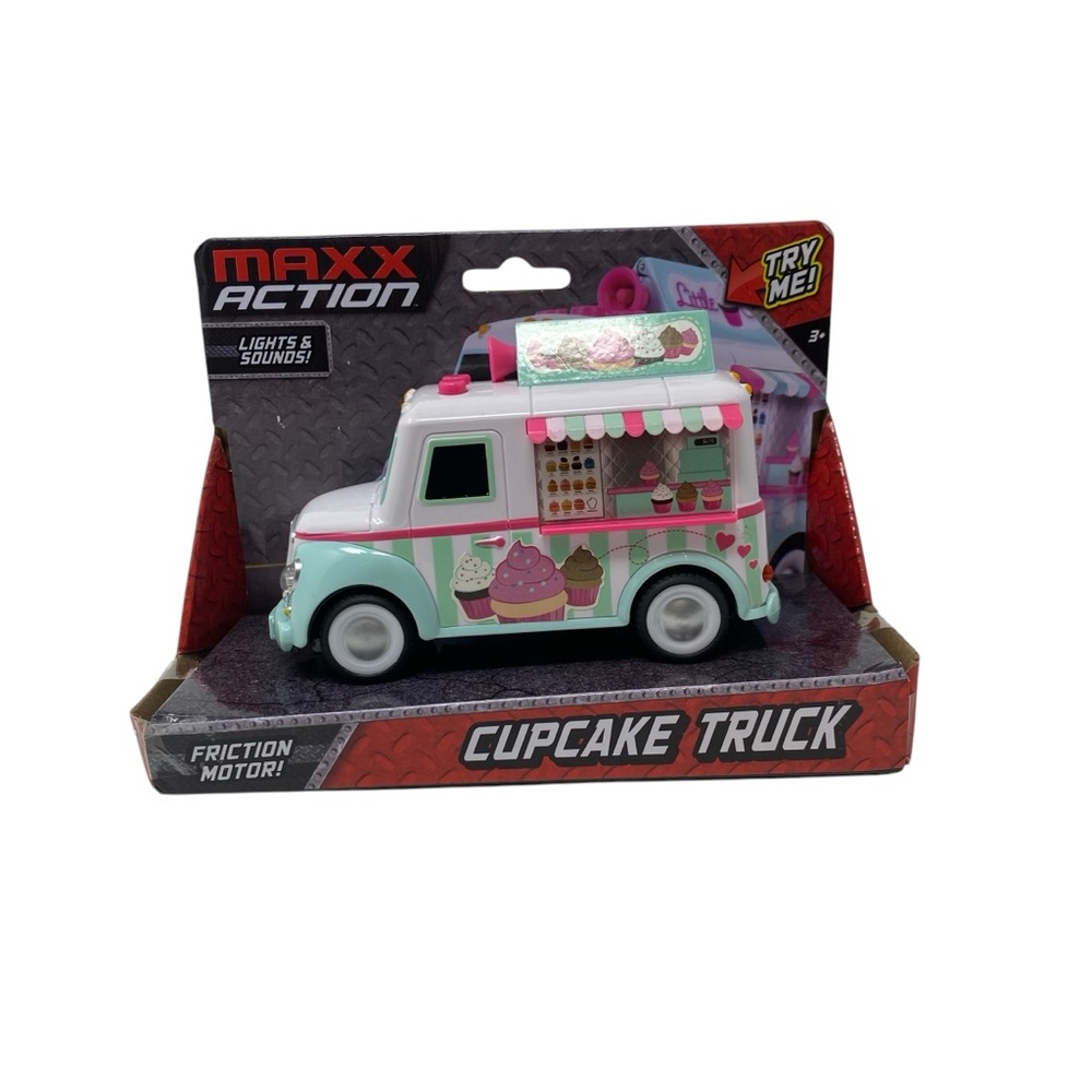 Maxx Action 5” Ice‎ Cream Truck Friction Motor Lights & Sounds, Rubber Tires NEW